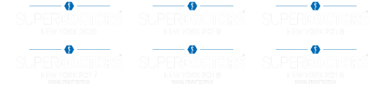 6 'super doctors new york' badges for years from 2015 to 2020